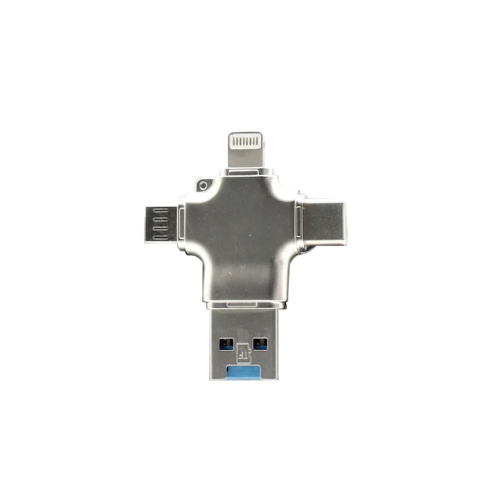 OTG 3.0 T28568 4-in-1 Multiport Card Reader with USB-A, USB-C, Micro-USB & Lightning Connectors