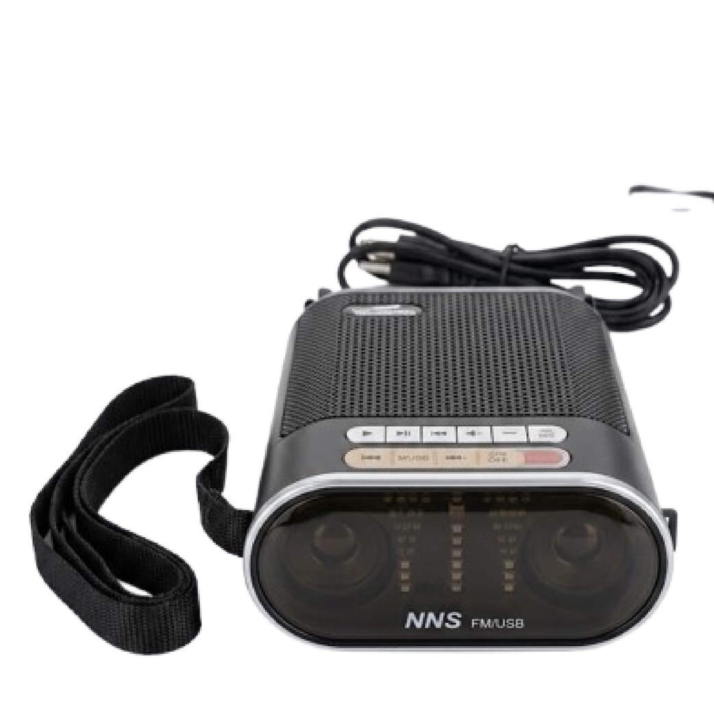 NNS NS-135U-REC Portable FM Radio – USB/SD Music Player with Rechargeable Battery & Built-in Lighting Effects