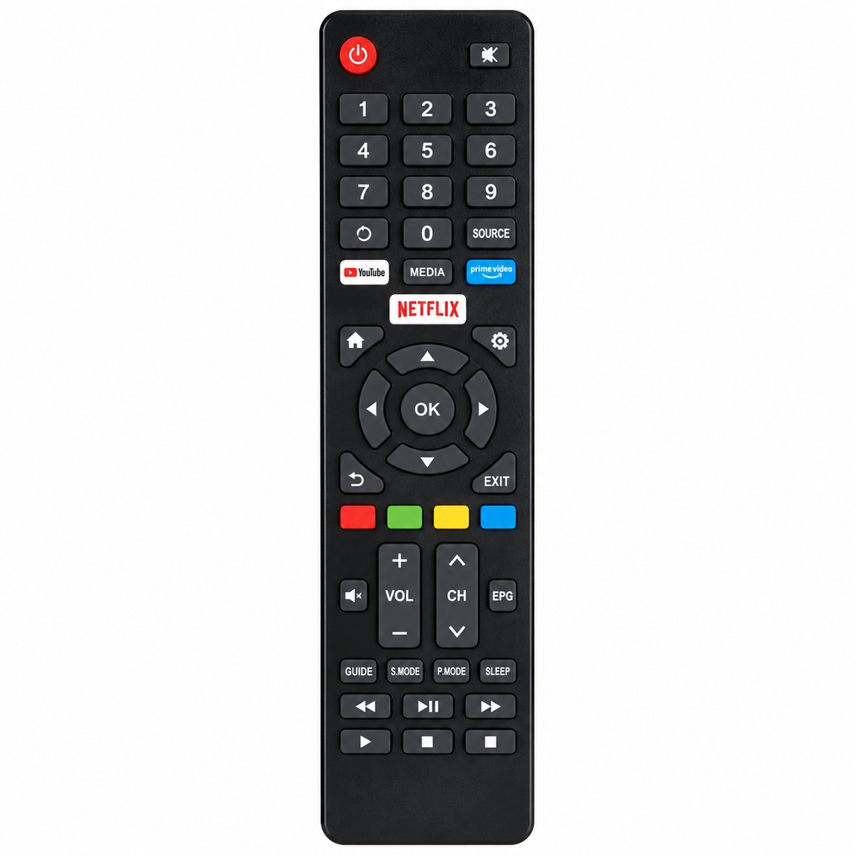 Orca & Dexon Universal Smart TV Remote – Netflix, YouTube, Prime Keys