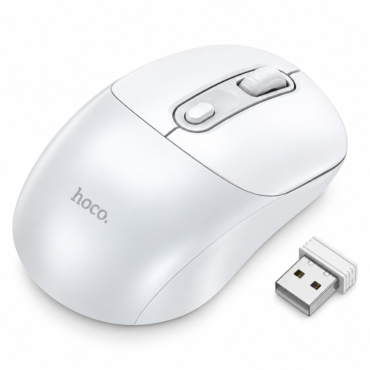HOCO 2.4G Wireless Business Mouse – Ergonomic High-Precision Portable Mouse (White)