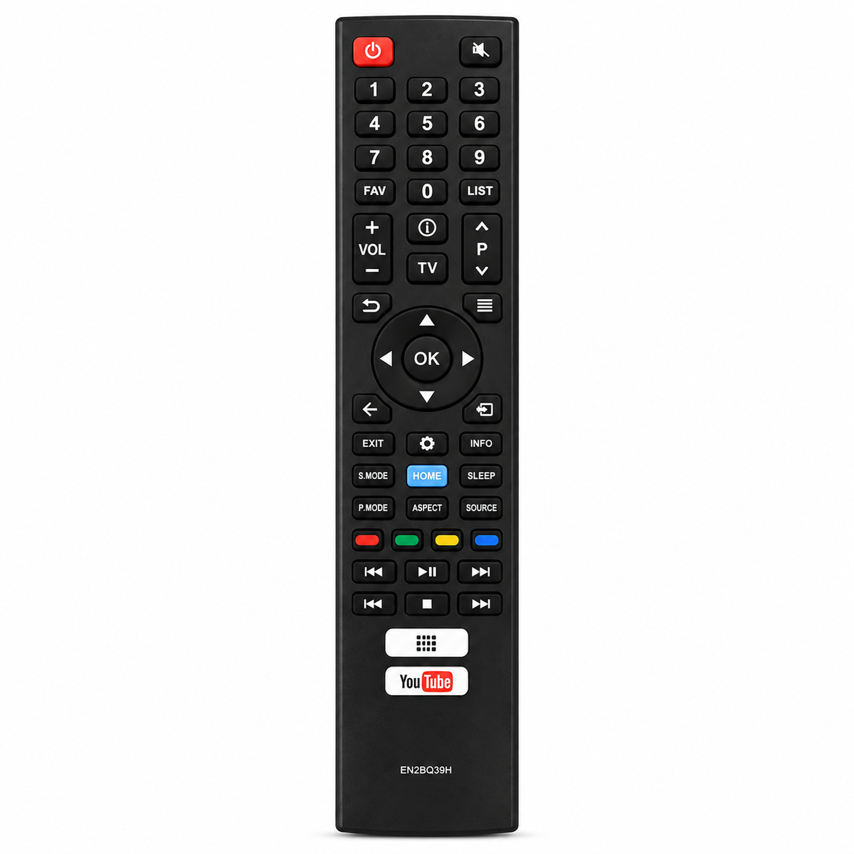 Wansa LCD MA TV Remote Control – Black, for Smart LCD & LED TVs