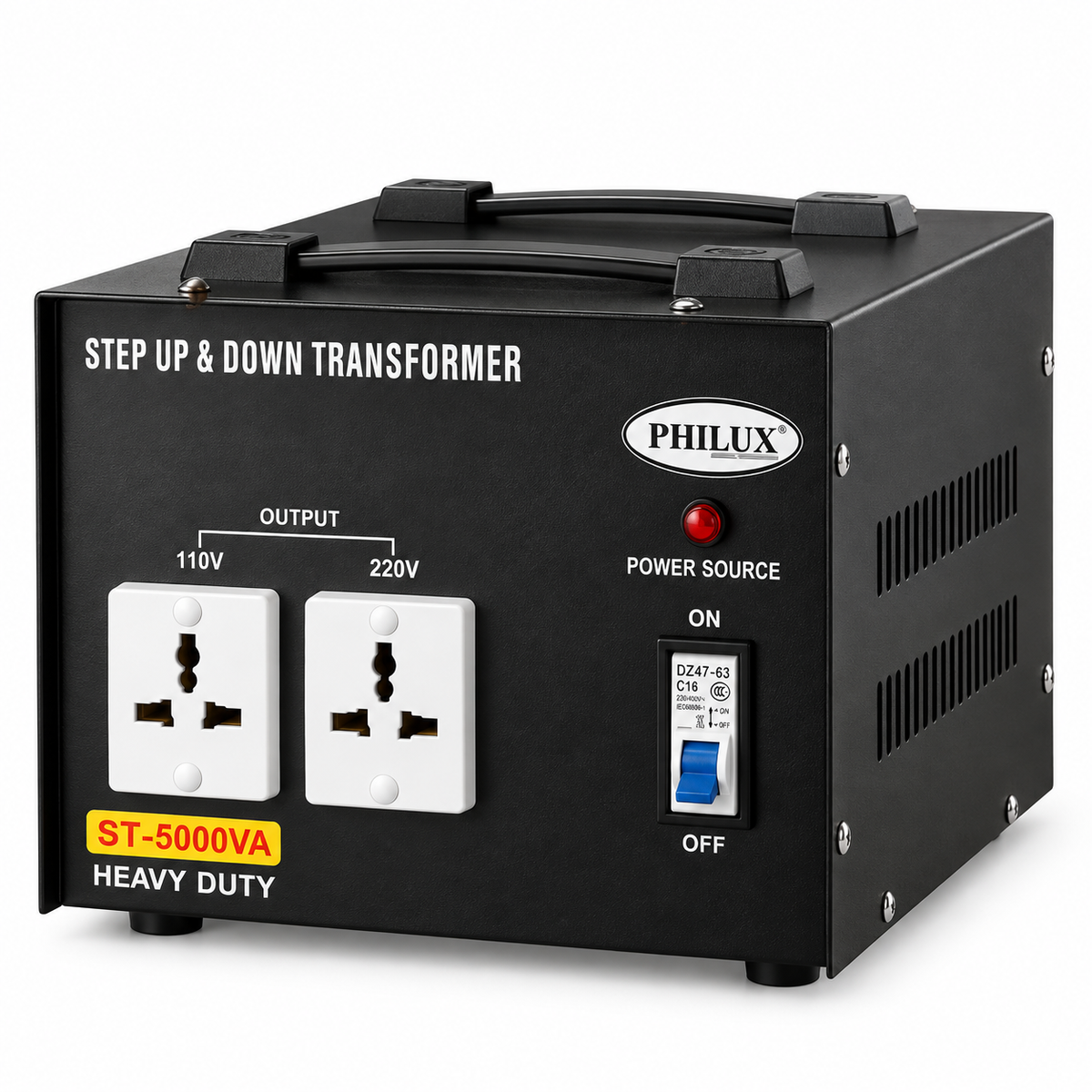 Philux ST-5000VA Heavy-Duty Voltage Transformer