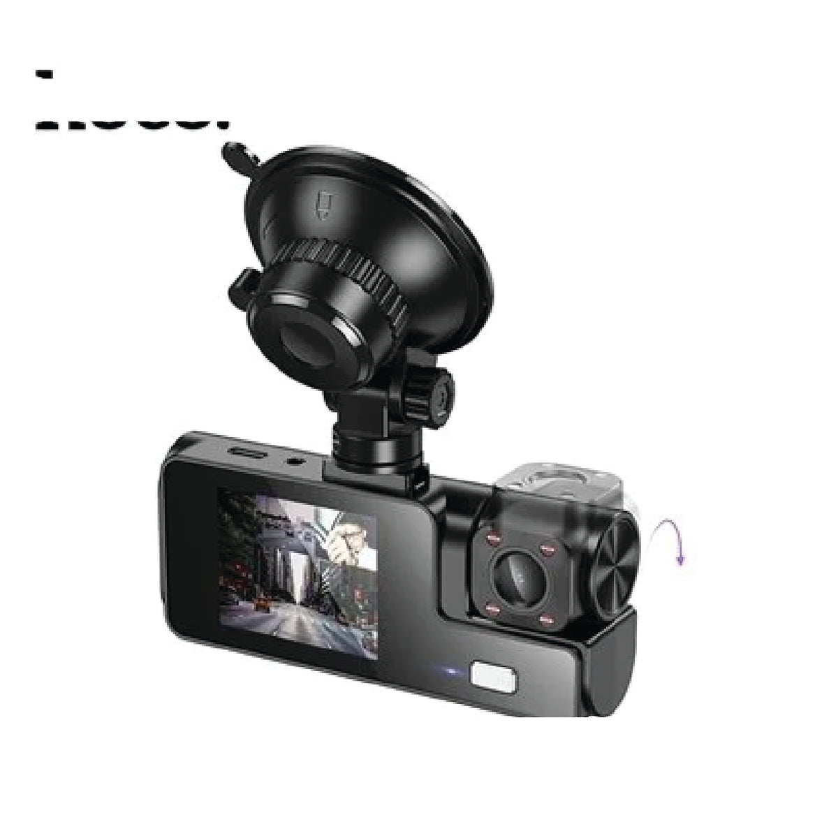 Hoco DI60 World Black Car Camera Dash Cam 3 Screens Full HD Parking