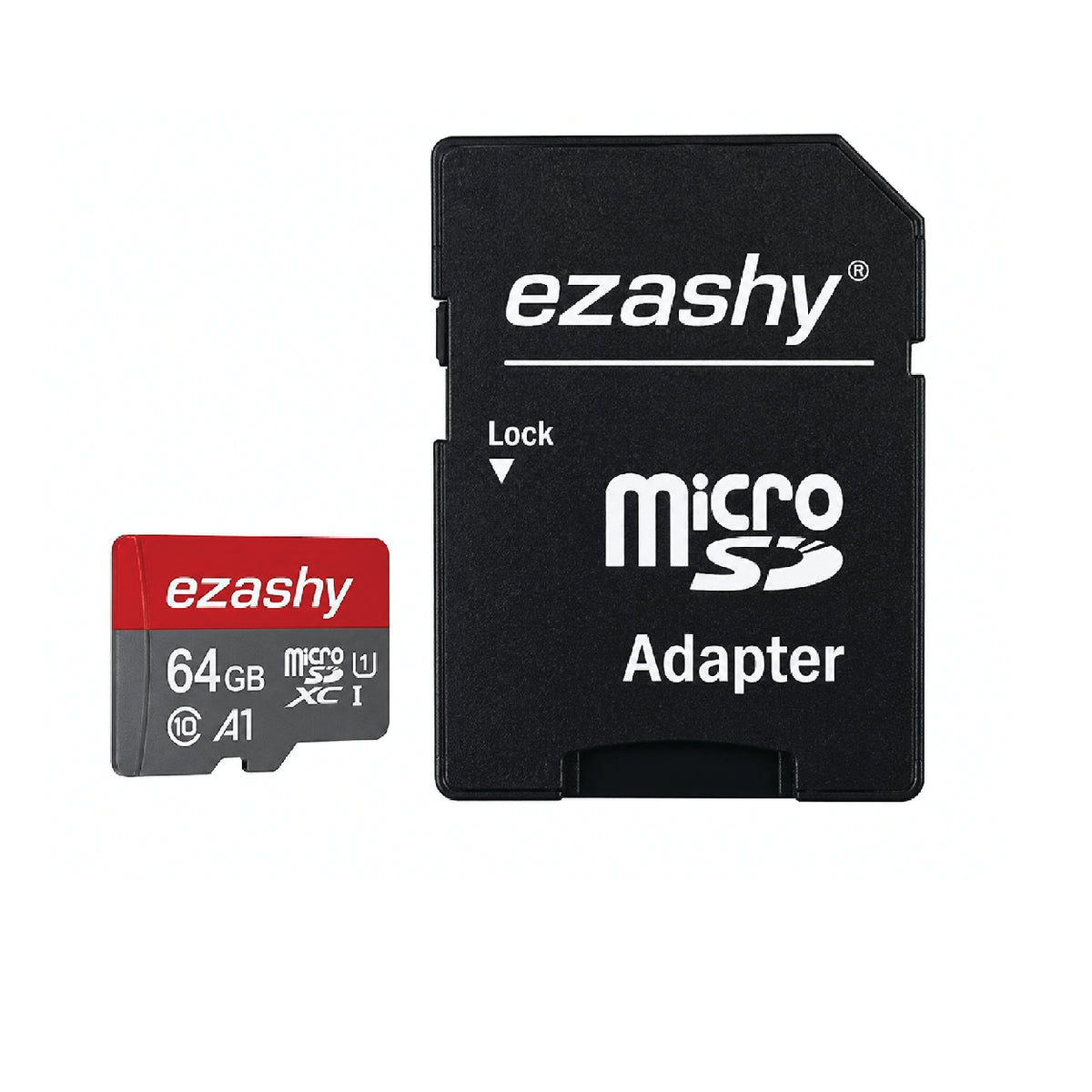 بطاقة ذاكرة microSD من EZASHY سعة 64 جيجابايت مع مجموعة محول SD