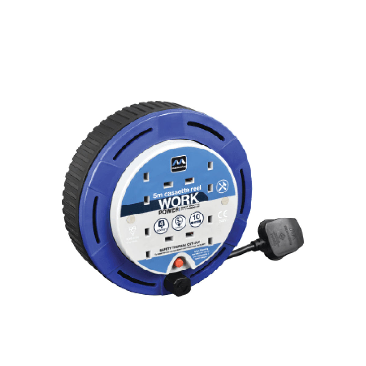 Masterplug 5m Universal Cassette Extension Reel SCT0510/4BL-MP
