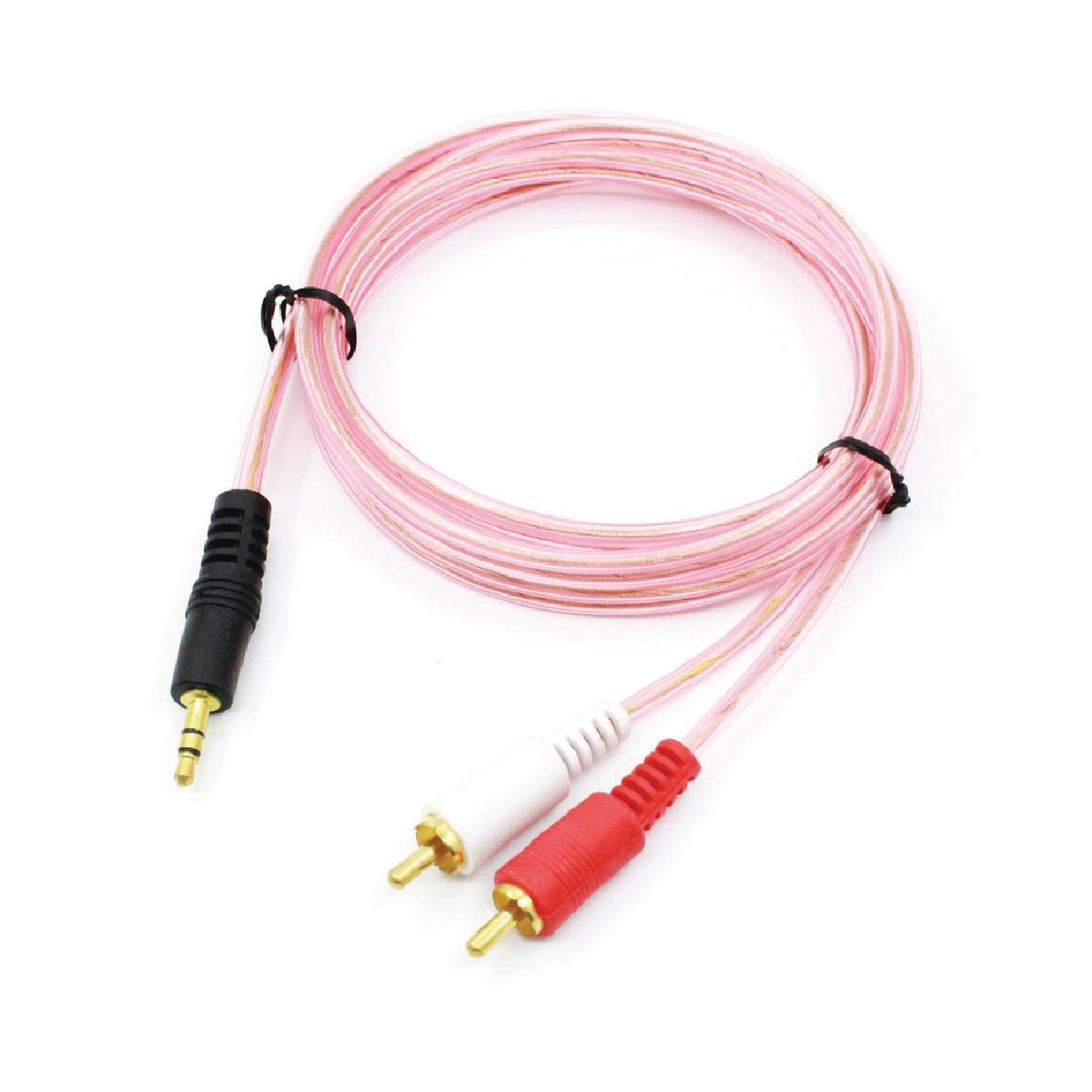 LF60183-5 3.5mm Stereo Jack to 2 RCA Male Audio Cable -High-Quality AUX to RCA Converter Cable