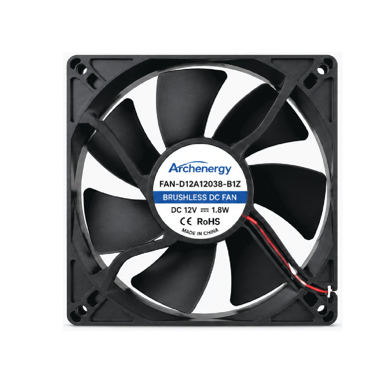 Archenergy FAN-D12A12038-B1Z 120mm Brushless DC Cooling Fan 12V 1.8W High Airflow 89.6 CFM 2000 RPM