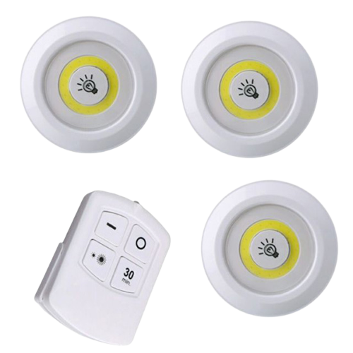 Led light with remote control set of 3, For home & office - Alqamarshop