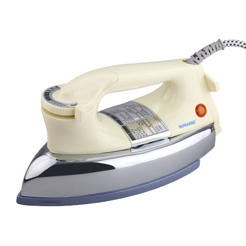 Sonashi Heavy Iron SHI-6012 – 1000-1200W Heavy Iron for Clothes with Thermostat Control, Overheat Protection, Non-Stick Coated Soleplate - Alqamarshop