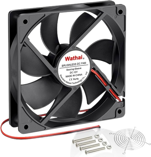 120mm x 25mm 12 Volt Brushless DC Cooler Computer Case Cooling Fan 12V 2Pin 2 Pack