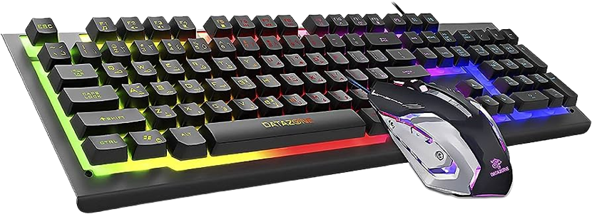 iMICE USB Wired MultiColour Backlit Gaming Keyboard + Mouse Combo Black KM-900 - Alqamarshop