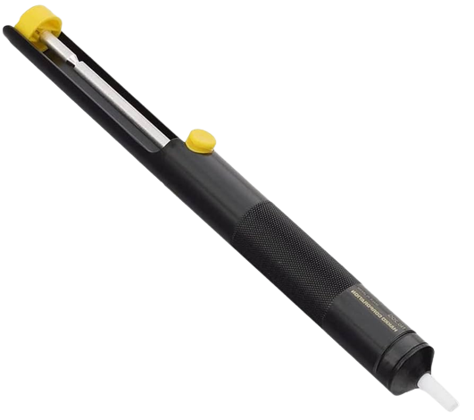 Solder Sucker Desoldering Pump Sucking Vacuum Desoldering Pump with Teflon Tip 7.5" Solder Sucker Silicone Desoldering Tool Desoldering Pumps Black Soldapullt