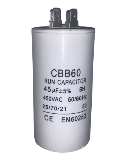 45uF Motor Run Capacitor Tag Spade 240v-450v CBB60 - Alqamarshop