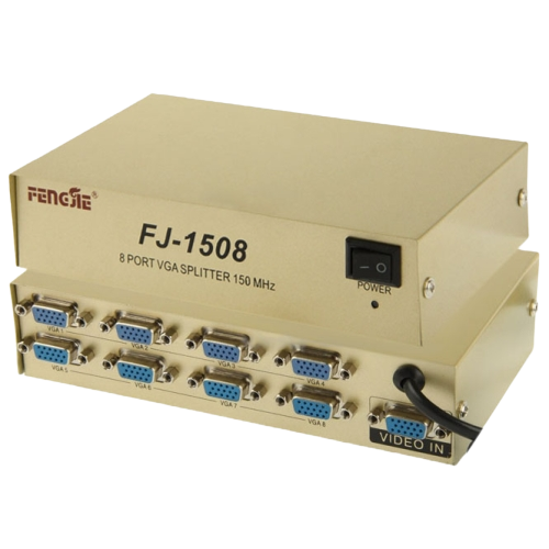 150MHz 8 Port VGA Splitter, Model: FJ-1508 - Alqamarshop