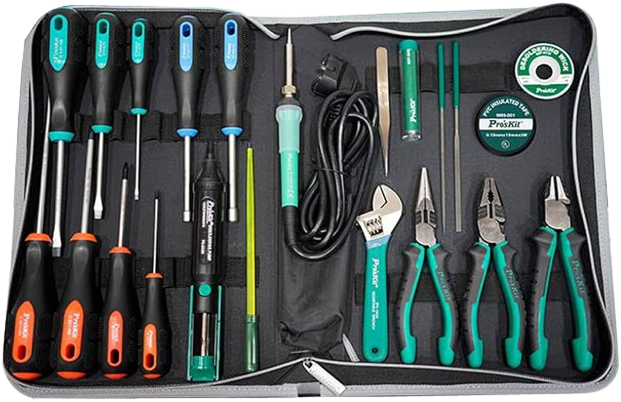 Electronic and Electrical Repair Tool Set Electrician's Pliers Soldering Iron Screwdriver Set PK-813H - Alqamarshop