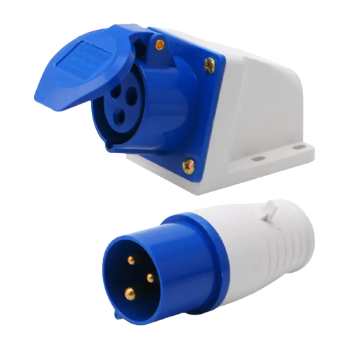 Industrial Socket Weatherproof 32A Amp 3 Pin 220-250V IP44 2P+E 3Phase 32A - Alqamarshop