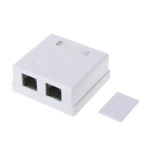 Surface Junction Box Network Connector for Cat 6 Cat6e 8P8C 2Port UTP RJ45 Cat6 - Alqamarshop