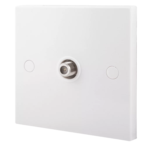 SATELLITE SOCKET WHITE 900 SERIES 1-GANG F-TYPE - Alqamarshop