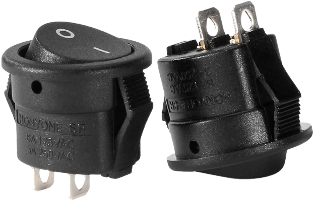 Control electrical 2 Position Oval Rocker Switch AC 6A/12A/250V 10A/125V 2 Pin ON-OFF SPST - Alqamarshop