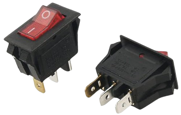 Spst On Off Neon Light Rocker Switch Ac 10A 250V 15A 125V 3 Pins - Alqamarshop
