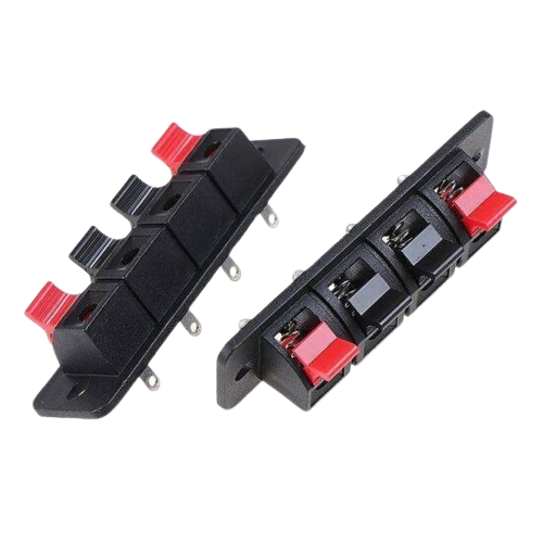 Speaker Socket Connector Terminal Push In Jack Spring Load Audio Speaker Terminals 4 Positions 4 Pin - Alqamarshop