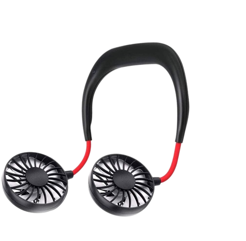 USB Fan, USB Rechargeable Outdoor Sports Fan Mini Silent Hanging Neck 5w - Alqamarshop