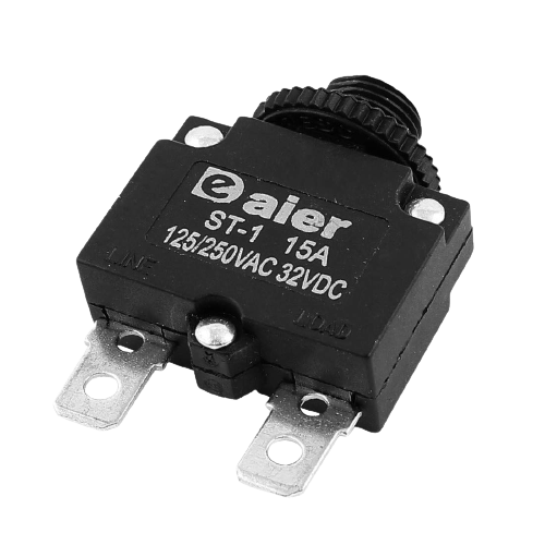 Eaier Circuit Breaker Current Overload Protector Switch Black AC 220V /125 ? 15A 2pin - Alqamarshop