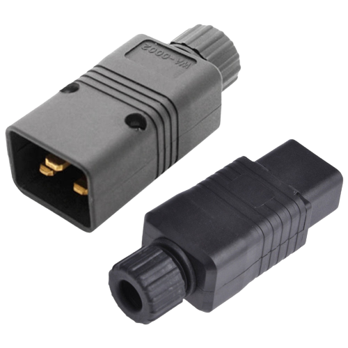 Female Power Connector & UPS Power IEC Male C20 Plug Power Cord Cable Plug EN 60320 C19 16A 250V 20A/125V AC - Alqamarshop