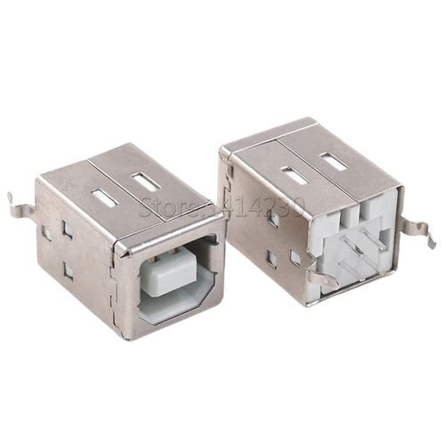 Square USB B Type Female Socket Connector for Printer Data Interface 180 Degree - Alqamarshop
