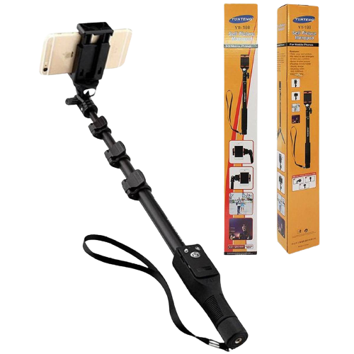 YunTeng Bluetooth Selfie Stick Extendable Portable Holder for Cameras and Phones YT 1288 - Alqamarshop