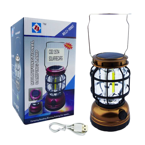 Solar LED Lantern With USB Rechargeable Dimmer ZJ-1990T - Alqamarshop