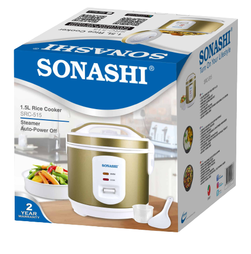 Sonashi Rice Cooker With Steamer 500W SRC-515 - Alqamarshop