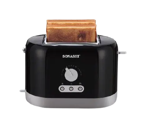 Sonashi Toaster 2 Slice Black 730-870W ST-209 - Alqamarshop