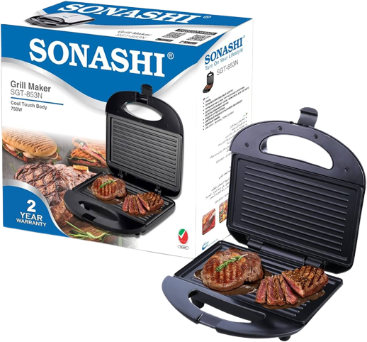 Sonashi 2 Slice Non-Stick Sandwich Grill SGT-853N - Alqamarshop