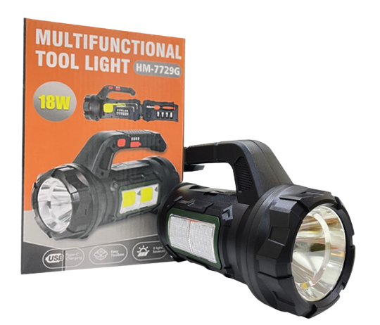 5 in 1 Multi Functional Torch light 18W HM-7729G - Alqamarshop