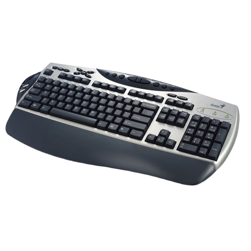 Genius Scroll USB Keyboard Black/Silver KB-21e - Alqamarshop