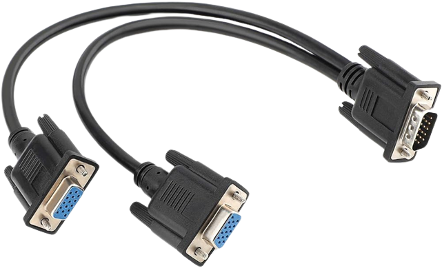 VGA Male to VGA 2 Female Adapter Cable 1m - Alqamarshop