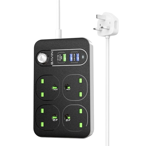 Bavin 3 usb power strip phone with pd port extension socket PC805 - Alqamarshop