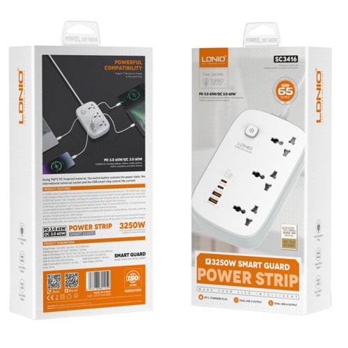 Ldnio Universal Electrical Board Extension Socket SC3416 - Alqamarshop