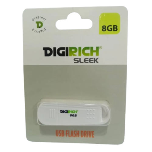 Digirich Sleek Flash Drive - White 8GB - Alqamarshop