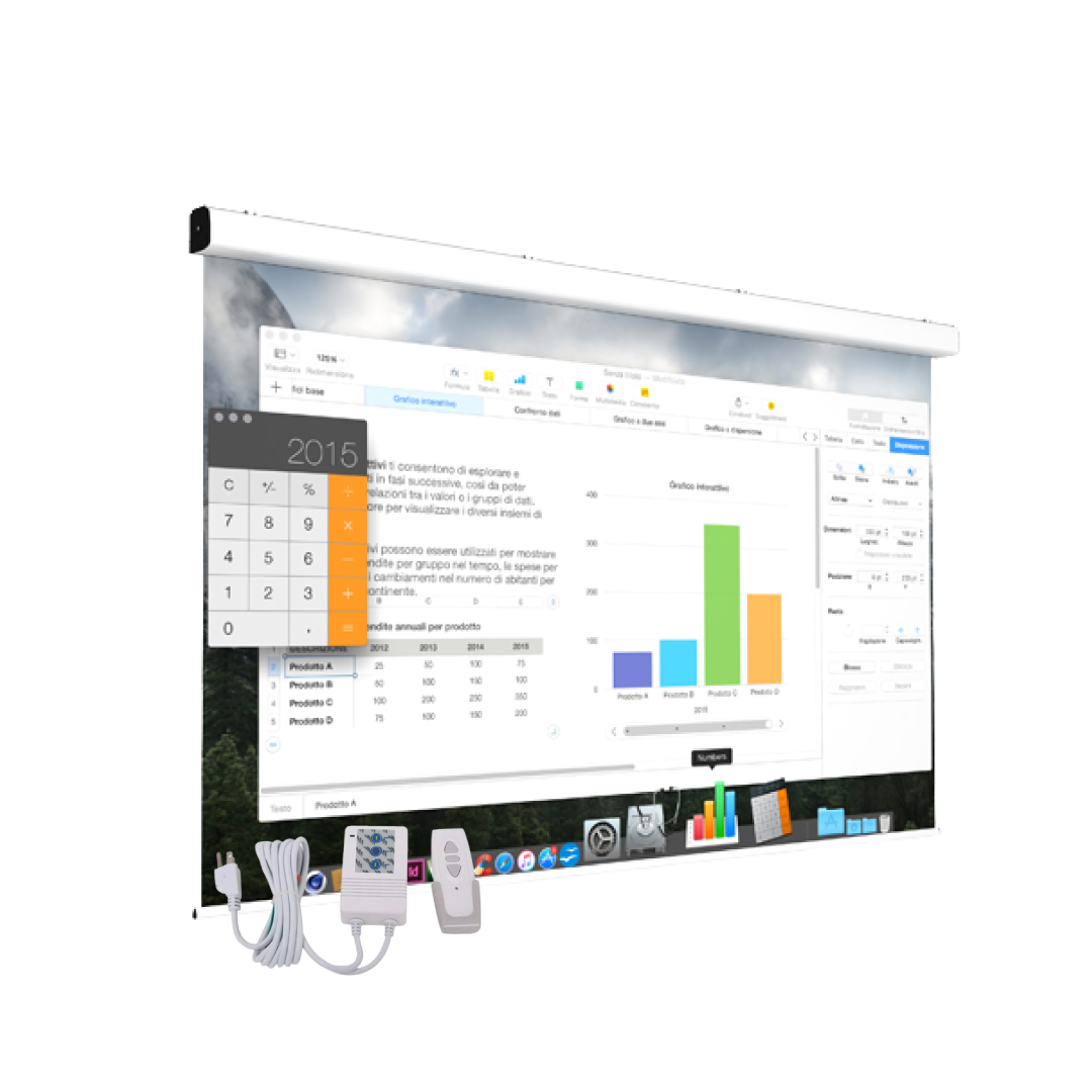 Projection Screen Electric Screen 250 x 250cm with remote - Alqamarshop