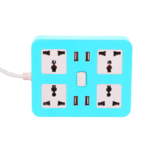 4 Way Power Strip - Extension Board with 3 USB Ports with long Copper wire - Alqamarshop