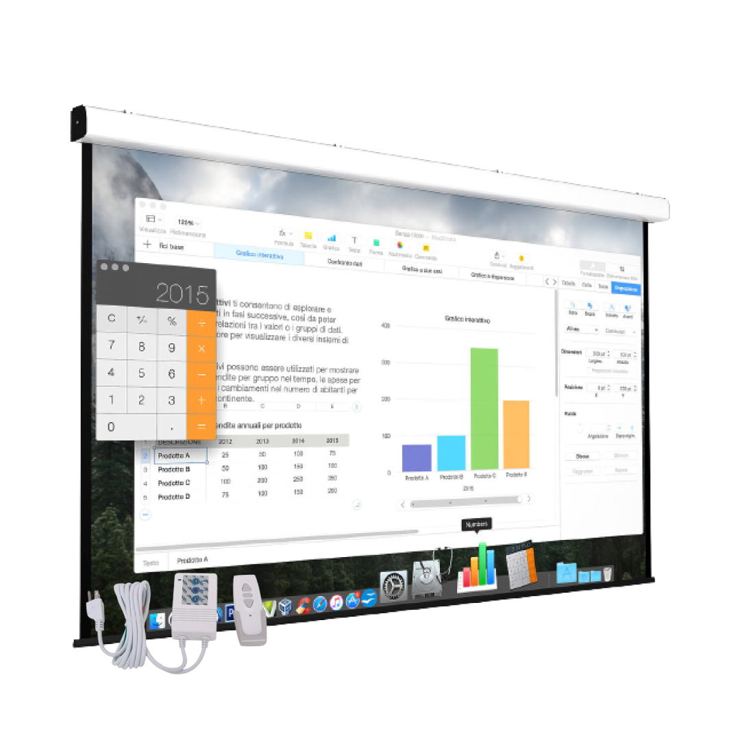 Projection Screen Electric Screen 400 x 400cm with remote - Alqamarshop