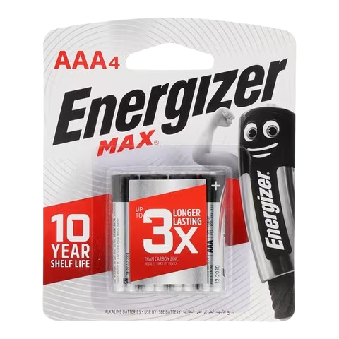 Energizer Max Alkaline AAA 4 Batteries - Alqamarshop