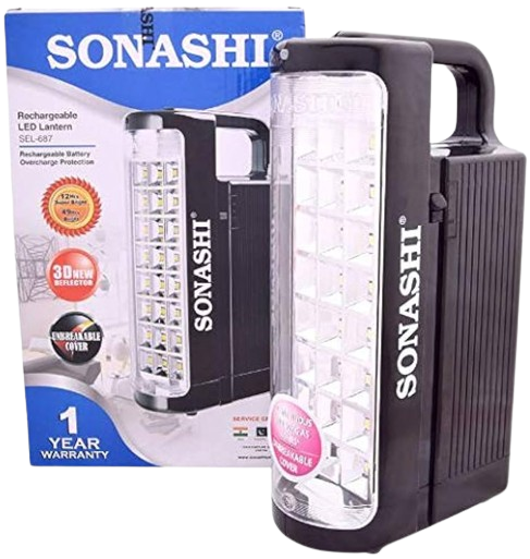 Sonashi Rechargeable Emergency Lantern Black SEL-687 - Alqamarshop