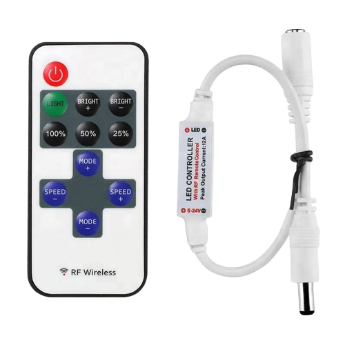 Remote Control Single Color Led Controller 5-24V 12A RF-11 - Alqamarshop