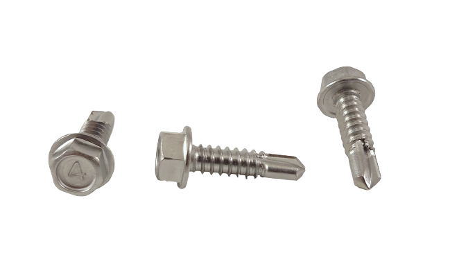 Hex Washer Head Self Drilling Sheet Metal Tek Screws with Drill Point, Stainless #14 x 1" (3/4" to 2-1/2") 80 Pieces
