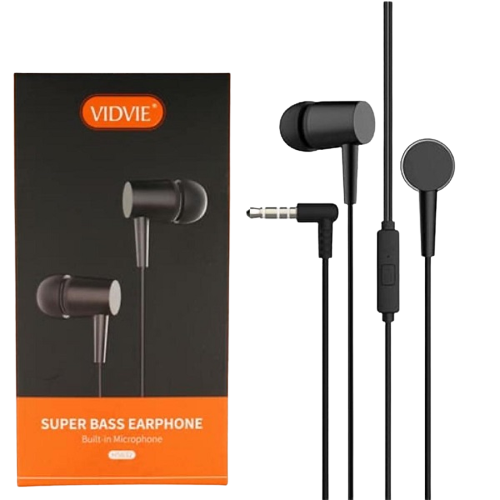 Vidvie Super Bass Earphone BLACK HS632 - Alqamarshop