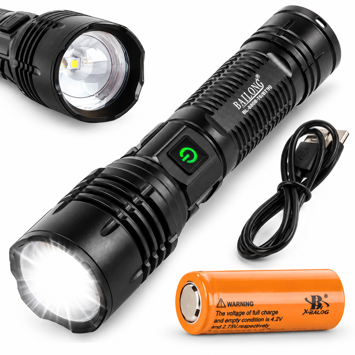 GHS USB Charging Flashlight 3000M PM10-TG