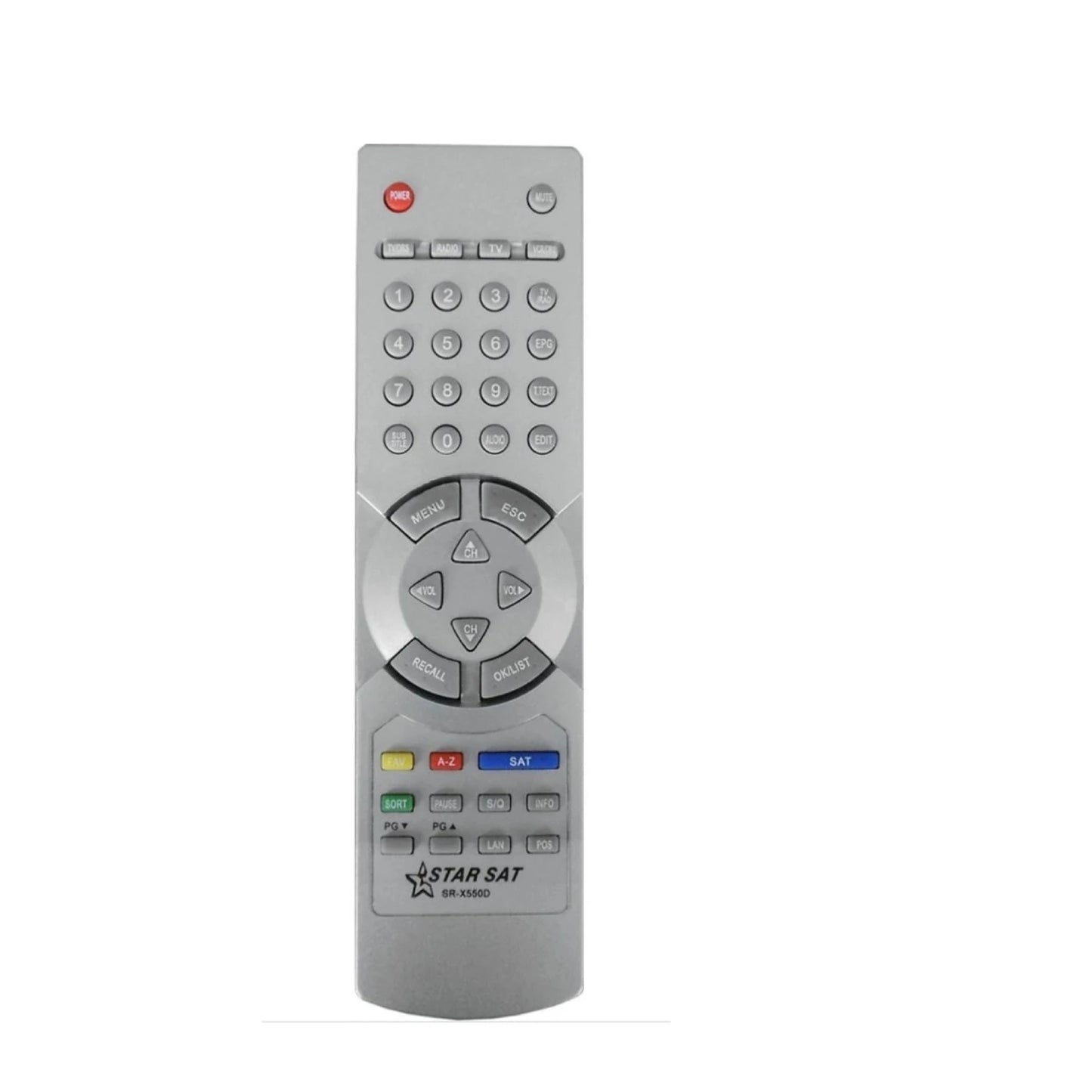 Black StarSat SR-AS500 Satellite Receiver Remote Control – Replacement Controller for Digital TV